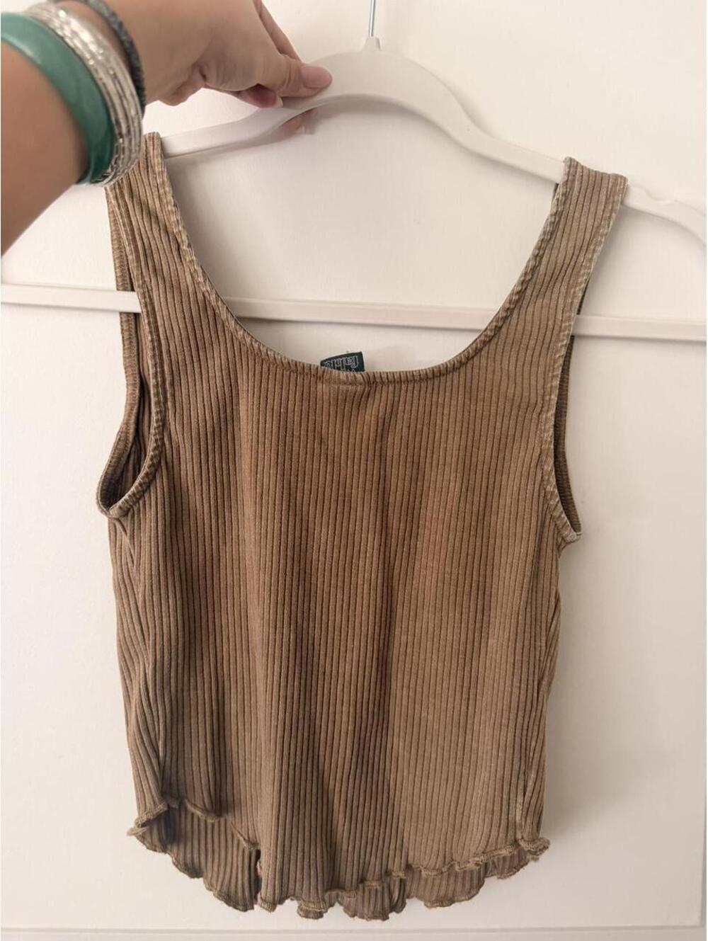 Wild Fable Brown Ribbed Tank Top - Picture 4 of 4
